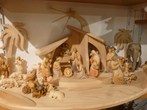 Weihnachtskrippe, Südtirol, Holzfiguren