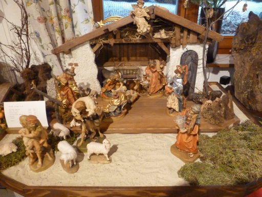 Weihnachtskrippe Holzfiguren/ Südtirol